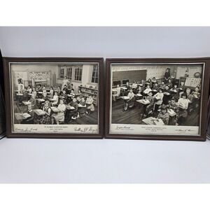 Vintage Mt Pleasant Elementary B&W‎ School Photos 1964-1966 Bailey NC Framed Set